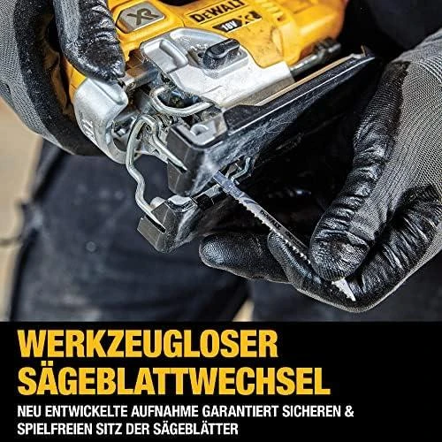 DEWALT akumuliatorinis siaurapjūklis DCS335NT 18V be akumuliatoriaus ir kroviklio su lagaminu TSTAK