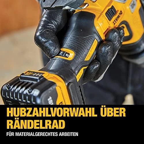 DEWALT akumuliatorinis siaurapjūklis DCS335NT 18V be akumuliatoriaus ir kroviklio su lagaminu TSTAK