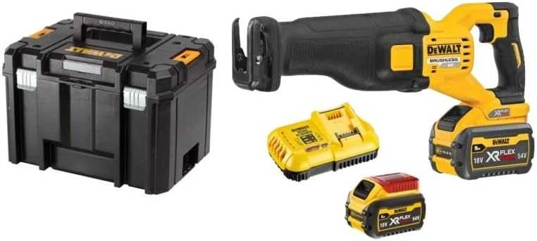 Akumuliatorinis tiesinis pjūklas DeWalt DCS389X2-QW; 54 V; 2x9,0 Ah akum.