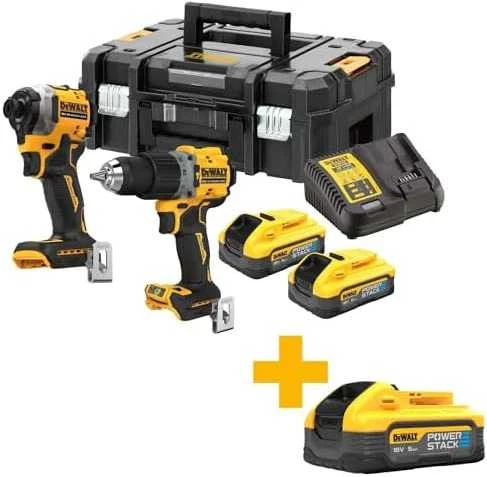 Dewalt COMBO KOMPLEKTAS 18V SMOGTUVĄ DCD805 + POSŪKIO KAMPĄ DCF850 2x5,0Ah POWERSTACK DCK2050H2T