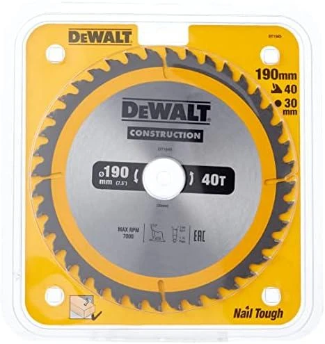 Pjovimo diskas medienai DeWalt Construction; 190x30 mm; Z40