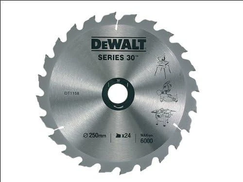 Pjovimo diskas medienai DeWalt; 250x3x30,0 mm; Z24; 10°