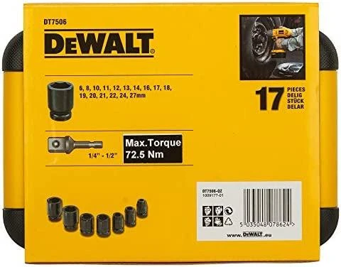 Smūginių sukimo galvučių komplektas DeWalt DT7506; 17 vnt.