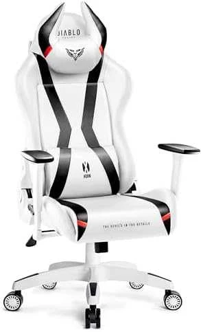 Diablo Chairs Žaidimų kėdė Diablo X-Horn 2.0 Gaming Chair King Size, Balta-juoda