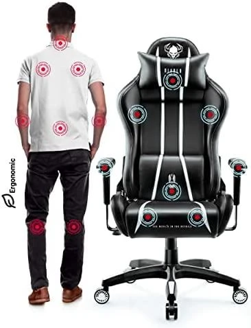 Žaidimų kėdė Diablo X-One 2.0 Gaming Chair King, Juoda-balta