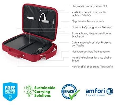Dicota ECO MULTI BASE 15-17.3 Raudonas/