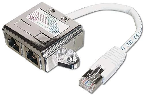 Assmann Electronic Assmann elektroninis ASSMANN T adapteris RJ45 CAT5e 19cm 1xRJ45 M iki 2xRJ45 F masinis