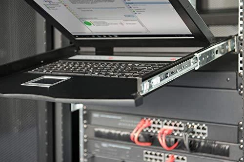 Digitus Konsolė modularna KVM 19'' LCD TFT, 8 portów VGA, touchpad, klaviatūra GE, juoda