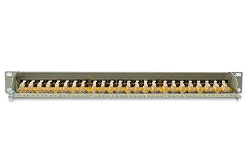 Assmann Electronic DIGITUS Patch Panel 19inch 24Port Cat6 ekranuotas pilkas RAL7035 kabelio montavimas apie LSA