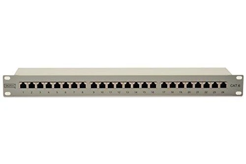 Assmann Electronic DIGITUS Patch Panel 19inch 24Port Cat6 ekranuotas pilkas RAL7035 kabelio montavimas apie LSA