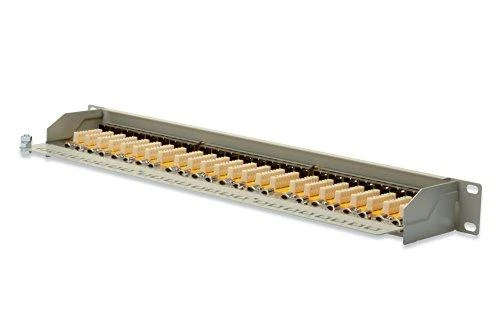 Assmann Electronic DIGITUS Patch Panel 19inch 24Port Cat6 ekranuotas pilkas RAL7035 kabelio montavimas apie LSA