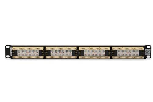 Assmann Electronic DIGITUS Patch Panel 19colių 24Port Cat6 neekranuotas juodas RAL 9005 kabelio montavimas apie LSA be LSA dangtelio