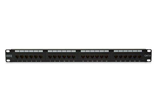 Assmann Electronic DIGITUS Patch Panel 19colių 24Port Cat6 neekranuotas juodas RAL 9005 kabelio montavimas apie LSA be LSA dangtelio