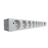 Assmann Electronic ASM A-19-STRIP-2-IMP PDU išleidimo juosta 19 RACK 8xType E, 1,8 m laidas su Schuko, įjungimas/išjungimas, aliuminio