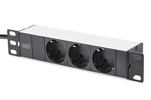 Assmann Electronic DIGITUS Outlet stripe 3x 10Inch 4000W 16A juodas su montavimo komplektu