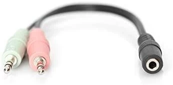 ASSMANN 3,5 mm 4 kontaktų M iki 2 x 3,5 mm 3 kontaktų F GARSO adapteris 0,2 m, AK-510301-002-S