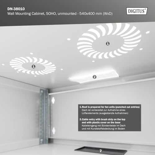 Digitus DN-38010 lentyna 4U Sieninis stovas Pilka