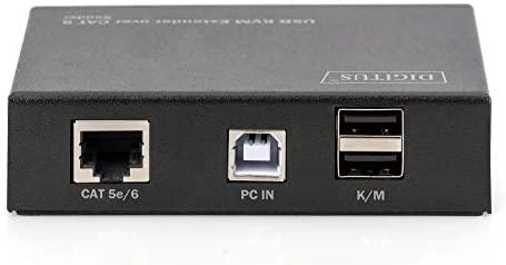 „Assmann Electronic DIGITUS DS-51201“ KVM ilgintuvas, USB, 1 vietinis + 1 nuotolinis, iki 200M CAT5 UTP, raiška 1920x1080, 60Hz