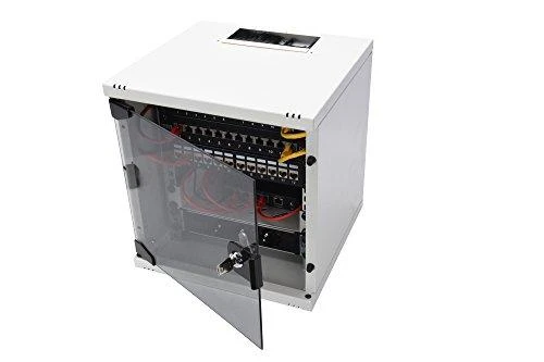 „Digitus“ | 6U sieninė spintelė | DN-10-05U-1 | Saugos klasė IP20; 200° durų atidarymo kampas; Rakinamos apsauginio stiklo durys; 254 mm (10 colių) profilio bėgeliai, sumontuoti priekinėje pusėje spintelės viduje, cinkuoti; 254 mm (10 colių) profilio bėgelių gylis yra reguliuojamas | 33,0 x 31,2 x 30,0 cm | Pilkas