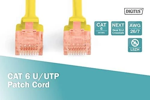 DIGITUS Patchkabel Cat6 U/UTP 2xRJ45 5.0m gelb LSZH