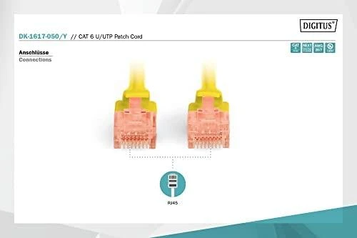 DIGITUS Patchkabel Cat6 U/UTP 2xRJ45 5.0m gelb LSZH