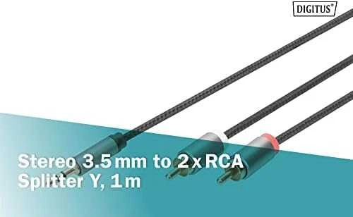 „Digitus Audio“ adapterio kabelis, 3,5 mm stereo lizdas į RCA | DB-510330-010-S