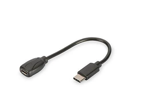 Assmann Electronic ASSMANN USB Type-C adapterio kabelis tipas C - micro B M/F 0 1m High-Speed bl