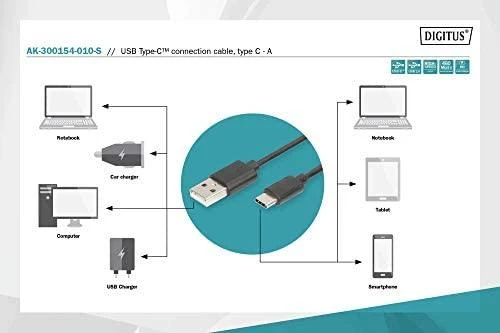 Digitus Assmann Electronic ASSMANN USB Type-C jungties kabelis Type-C - A