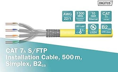 Assmann Electronic DIGITUS Montavimo kabelis cat.7 S/FTP B2ca vientisas laidas AWG 23/1 LSOH 500m oranžinis ritė