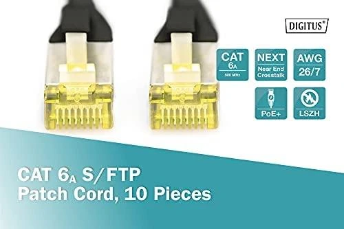 Digitus DIGITUS CAT 6A S/FTP Patchkabel 10 vnt 2m juoda