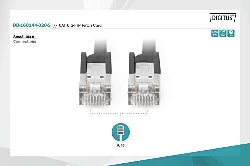 Digitus Kabelis połączeniowy Cat6 S/FTP 2.0 m Juodas (DB-160144-020-S)
