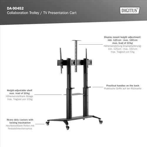 Laikiklis Digitus Skaitmenas | Kita | 70-120 " | Maksimalus svoris (keliamoji galia) 140 kg | Juodas