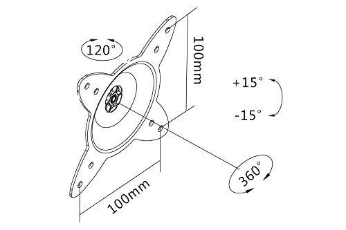 Assmann Electronic DIGITUS universalus sieninis laikiklis iki 69cm su pasukimo funkcija VESA 75x75mm 100x100mm juodas