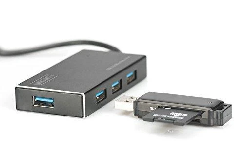 Assmann Electronic DIGITUS USB 3.0 Hub 4 prievadų Įsk. 5V/2A maitinimo šaltinis Aliuminio korpusas
