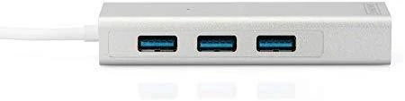 Assmann Electronic DIGITUS USB3.0 3 prievadų HUB & GLAN adapteriai 3xUSB A/F 1xUSB A/M 1xRJ45 LAN