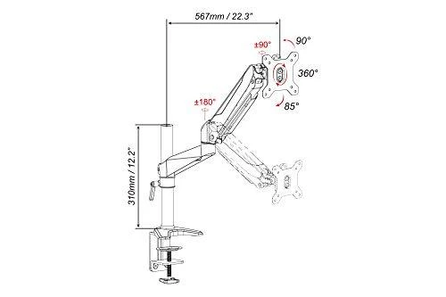 Digitus DA-90351 monitoriaus laikiklis arba stovas 68,6 cm (27″) Stalas Juoda, Sidabras