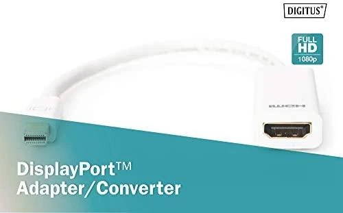Adapteris AV Digitus DisplayPort Mini – HDMI balta (DB-340404-001-W)