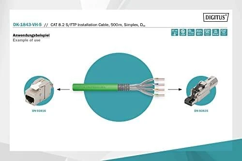 Assmann Electronic DIGITUS CAT 8.2 S/FTP montavimo kabelis 500m Simplex Dca