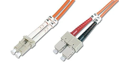 Assmann Electronic DIGITUS LWL patchable LC/SC 50/125um 1m Multimode Duplex Halogenfrei bis 1Gbit su Messprotokoll oranžinis OM2