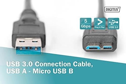 Assmann Electronic ASSMANN USB 3.0 jungties kabelis USB A - Micro USB B M/M 0.25m USB 3.0 atitinka UL bl