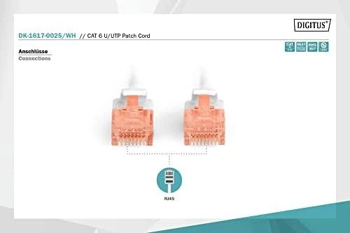 DIGITUS CAT 6 U/UTP pataisos laidas - LSZH