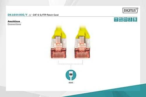 Digitus DK-1644-005-Y patch 6 kat.SFTP 0.5m geltonas. kabelis