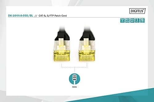 Digitus RJ-45 / RJ-45 cat.6a S / FTP Juodas 5m (DK-1644-A-050 / BL)