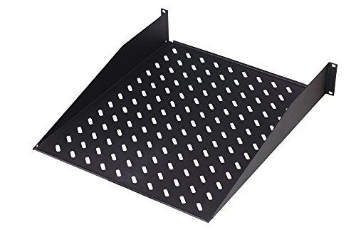 „Digitus“ | 2U fiksuota lentyna stelažams | DN-19 TRAY-2-SW | Puikiai tinka laikyti komponentus, kurie nėra tinkami 483 mm (19 colių) aukščio elementams. Plonas dizainas, užimantis 2 aukščio elementų vietą. Lengva ir greita sumontuoti arba išmontuoti. Matmenys 88 x 482 x 349 mm, svoris 25 kg | Juodas