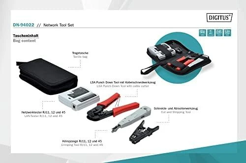 Assmann Electronic DIGITUS tinklo įrankių rinkinys