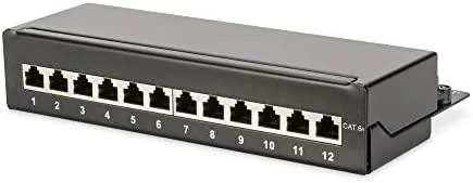 DIGITUS Patchpanel 1HE 12-Port Cat6A geschirmt juodas