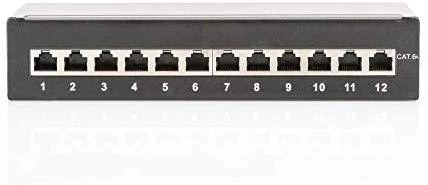 DIGITUS Patchpanel 1HE 12-Port Cat6A geschirmt juodas