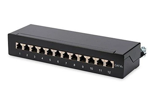 DIGITUS Patchpanel 1HE 12-Port Cat6A geschirmt juodas