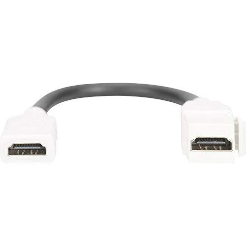 Digitus Keystone HDMI modulis su 12 cm kabeliu, lizdų ir tuščių skydų jungtimi, moteriška / moteriška, balta (DN-93403)