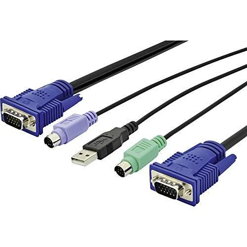 Assmann Electronic DIGITUS KVM laidas PS2 ir USB konsolėms su KVM 1xHD-15/M 1xVGA HD-15/M 2xPS2 1x USB 3m